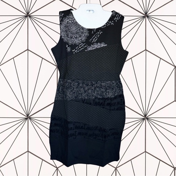 NWT DESIGUAL
NATALIE WOMEN’S DRESS 19WWVK96-2000 Elegant Black Sleeveless Dress - Picture 4 of 6